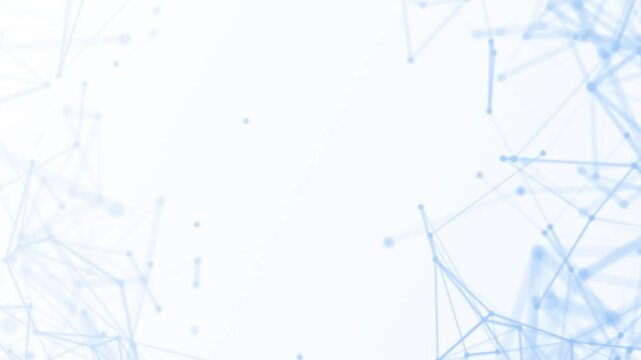 technology background with lines and dots video motion background technology backdrop network concept animated molecular texture background with copy space.blue and white background 4k resolution