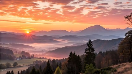 Obraz premium sunrise over the mountains