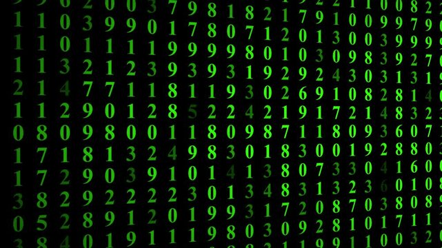 Binary code. Abstract number on screen. Programming concept. Coding.