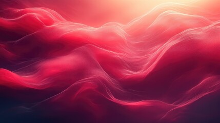 Abstract representation of flowing waves in vibrant red and pink hues, creating a serene atmosphere