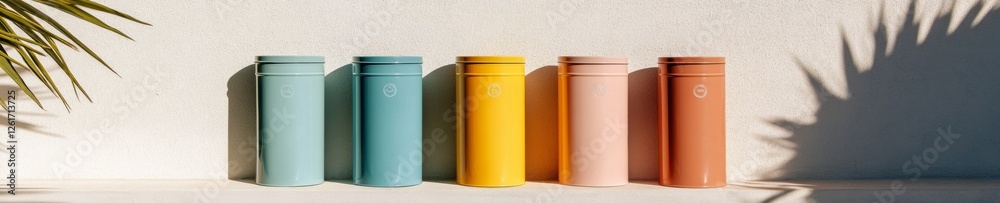 Aufkleber colorful modern recycling bins bold eco-friendly design enhancing sustainable practices in business 