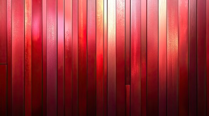Vibrant red wooden planks arranged vertically, creating a striking textured backdrop for design