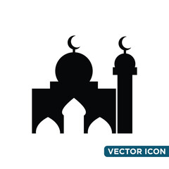 Minimalist Mosque Icon Design Template 