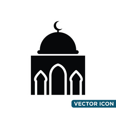 Minimalist Mosque Icon Design Template 