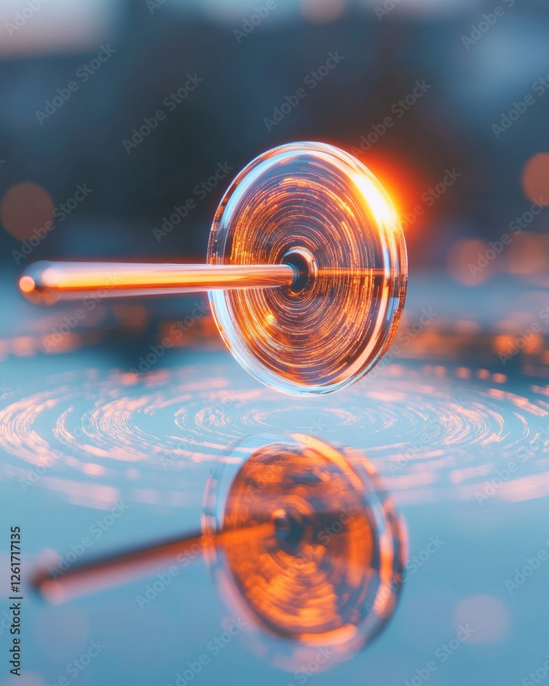 Poster Futuristic Precision Targeting Illuminated Glass Bullseye with Circular Motion in Digital Aesthetic - High-Tech Business Strategy and Marketing Visualization Tool