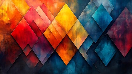 Fototapeta premium Geometric pattern colorful triangles designed with transparent elements for adaptable backgrounds