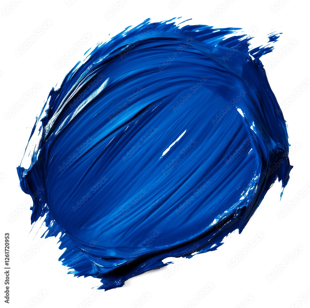 Poster abstract circular brush stroke in vibrant blue, artistic background. creative expression and color c