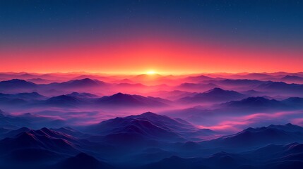 Obraz premium Gradient background transitioning sunset orange to midnight blue with transparent layers for seamless overlays