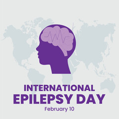 February is International Epilepsy Day. Vector template Design for banner, greeting card, poster, prints, social media post ,flyer , T shirt  WITH DESIGN.