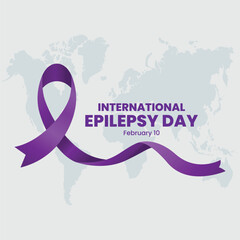 Fototapeta premium February is International Epilepsy Day. Vector template Design for banner, greeting card, poster, prints, social media post ,flyer , T shirt WITH DESIGN.