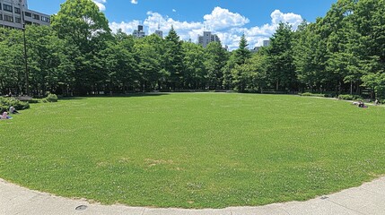 Obraz premium Relaxing day in a city park green space urban environment nature's beauty panoramic view