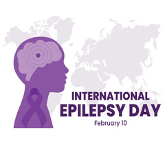 February is International Epilepsy Day. Vector template Design for banner, greeting card, poster, prints, social media post ,flyer , T shirt  WITH DESIGN.
