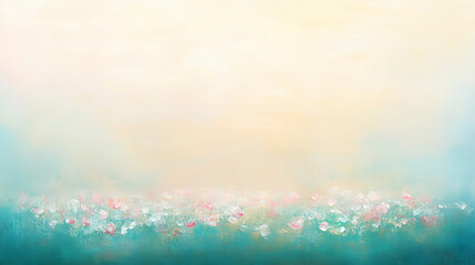 Soft pastel background with abstract floral elements