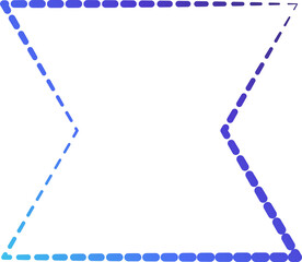 Geometric dashed line shape and icon element for tech, digital, cyber, web