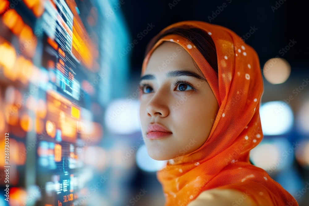 Aufkleber futuristic pharma strategy diverse team merges data visualization with ai in modern corporate settin