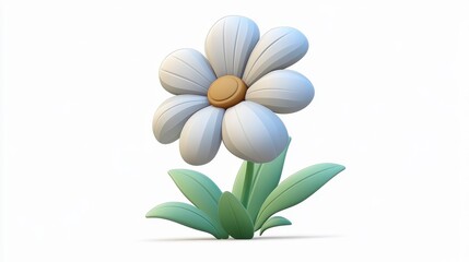Obraz premium Blossoming white flower nature scene digital artwork minimalist design close-up view beauty concept