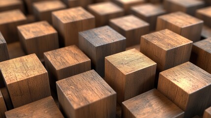 wooden blocks on black background