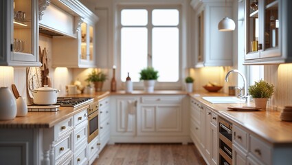 modern kitchen interior with kitchen