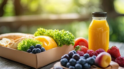 A zero-waste lunch kit on a school cafeteria table, promoting sustainability.