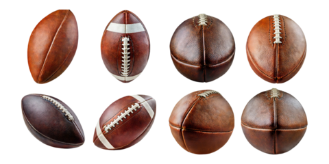 Collection of Vintage American Footballs in Various Designs