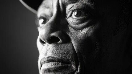 Timeless Portrait of Resilience Black-and-White Freedom Fighter Against Rallying Crowd - Liberation Day Art for Historical Exhibitions and Social Advocacy