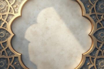 Abstract Arabesque shadow background with traditional ornaments and cement wall texture. Islamic Ramadan design