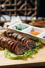 Grilled beef liver slices