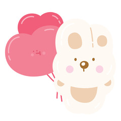 Cute Rabbit with Heart