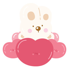 Cute Rabbit with Heart