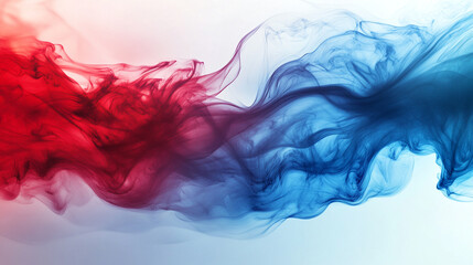 Fototapeta premium Abstract Red Blue Swirling Ink Fluid Dynamic Design Background Art Wave Flow Color Water Smoke Paint