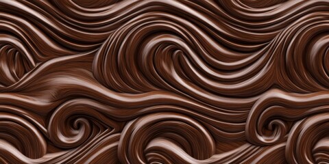 Abstract Swirling Chocolate Brown Waves Texture Background