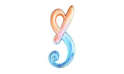 Abstract swirling letter S, vibrant colors, gradient background, design element