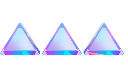 Three Colorful Geometric Triangular Prisms