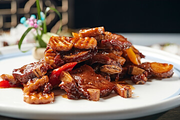 Black pepper king oyster mushroom beef short ribs
