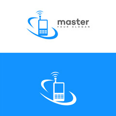 Wireless Communication Technology Mobile Phone Logo Design Masterpiece