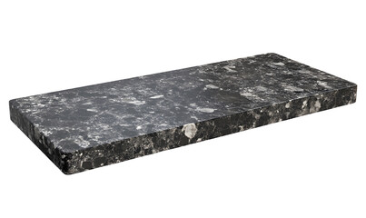 Dark granite countertop slab, isolated, studio shot, for kitchen design