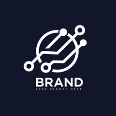 Abstract Tech Brand Logo Design Circuit, Global, Innovation