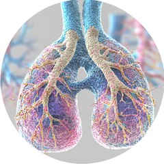 Fototapeta premium Detailed analysis of alveoli structure in lungs for respiratory health.