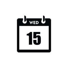 calender icon, 15 wednesday icon with white background