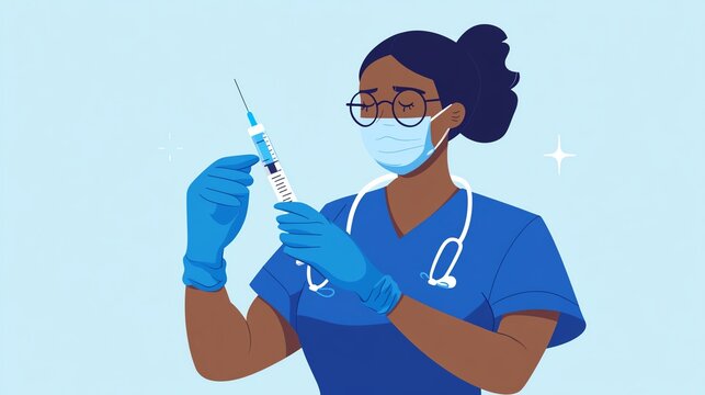 Healthcare worker preparing a vaccine dose.