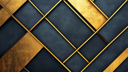 Gold Geometric Pattern On Dark Background
