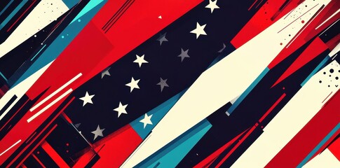 Abstract patriotic design featuring elements of the american flag