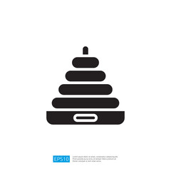 Simple Black Baby Care Stacking Toy on a White Backgrounds and accessories for baby care toys and activity center design ideas for new home furniture designs that focus on baby