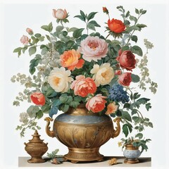 Obraz premium Beautiful pictures of antique painting in white background 