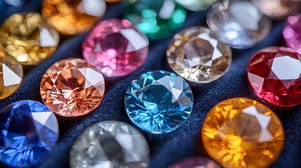 A Captivating Collection of Colorful Gemstones Reflecting Light on a Velvet Cloth