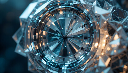 Obraz premium Abstract Background with Crystalline Time Layers in Sharp Geometric Facets