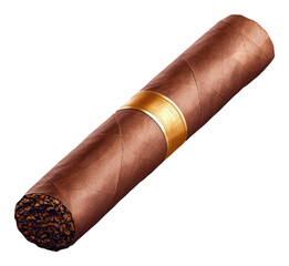 Dark Brown Cigar With Golden Band