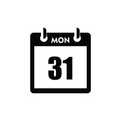 calender icon, 31 monday icon with white background