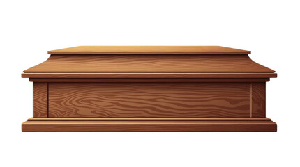 Elegant wooden coffin with floral wreaths for funeral mockups casket design elements classic memorial environment