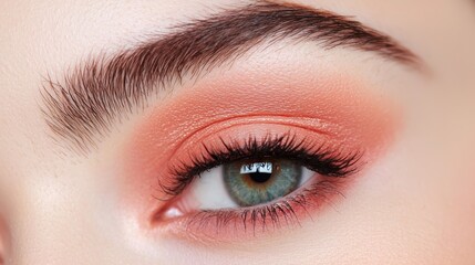 Obraz premium Eyebrow fashion arched expression concept. Naturally Arched Eyebrows with Soft Curves and Feathery Finish for Elegant Makeup Look